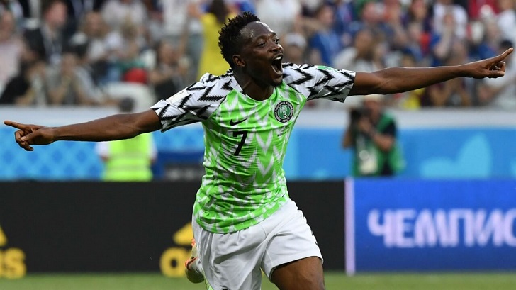 Ahmed Musa in action for Nigeria