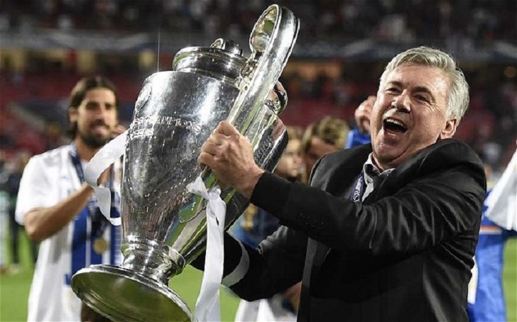 Carlo Ancelotti celebrates