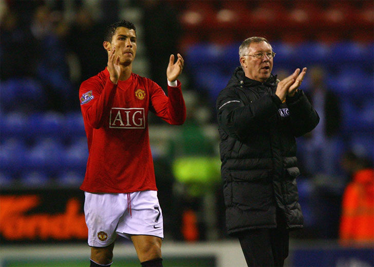 Cristiano Ronaldo with Sir Alex Ferguson