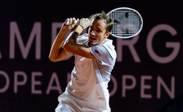 Daniil Medvedev in action