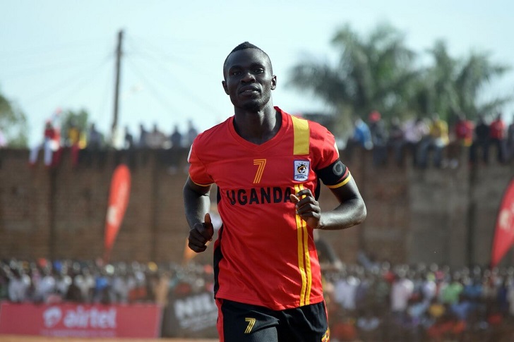 Emmanuel Okwi in action for Uganda