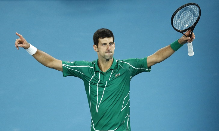 Djokovic celebrates another win