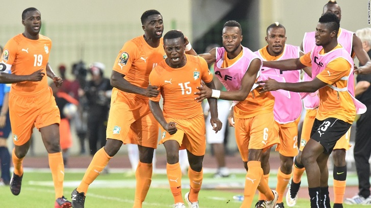 Ivory Coast goal celebration