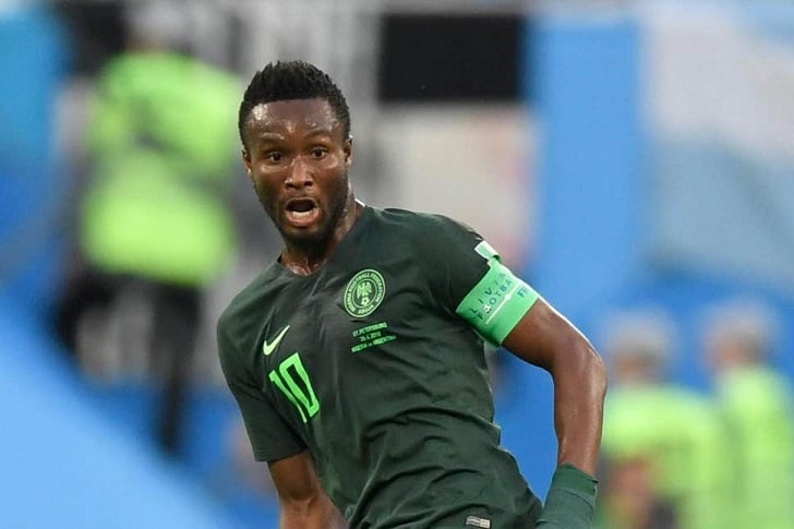 John Obi Mikel in action for Nigeria.