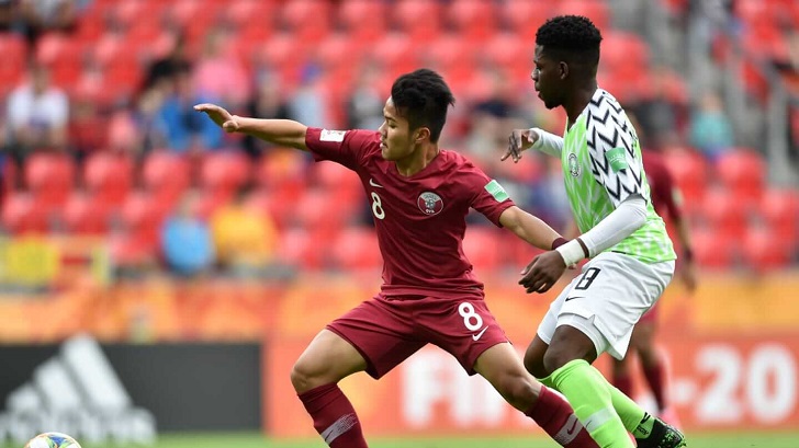 Maxwell Effiom in action for Nigeria.
