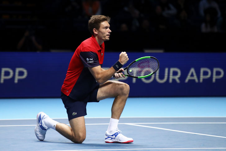 Nicolas Mahut in action