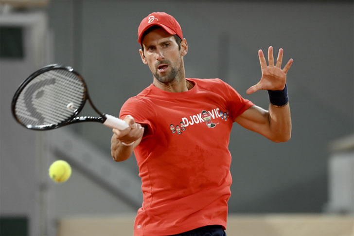 Novak Djokovic in action