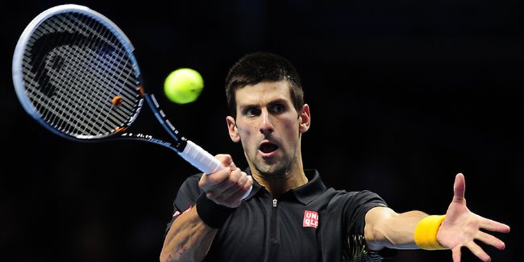 Novak Djokovic in action