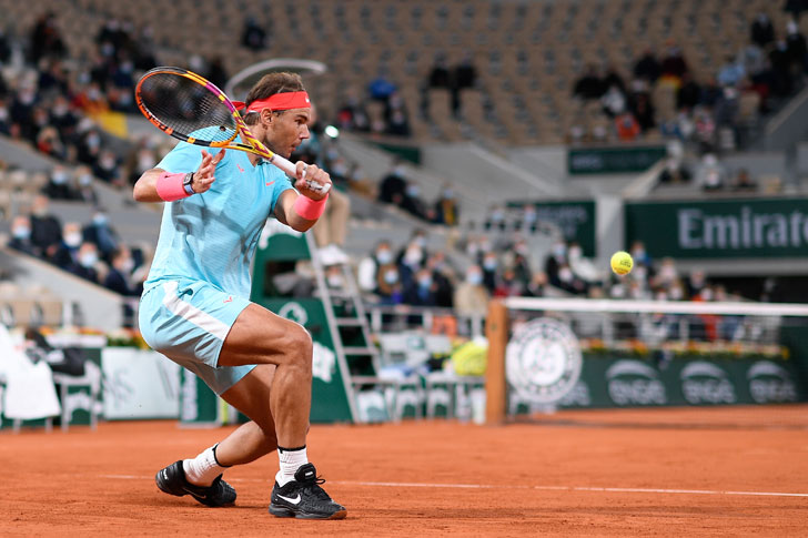 Rafael Nadal in action Rafael Nadal in action