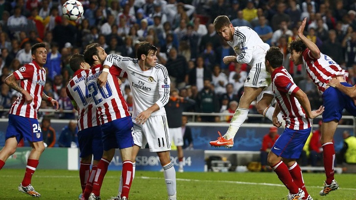 Sergio Ramos equalises in the 2014 Champions League Final