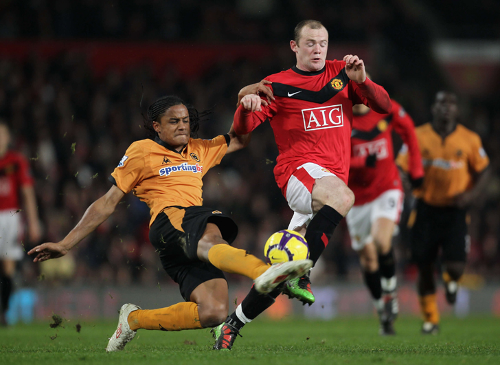 Wayne Rooney scoring vs Wolves in 2012