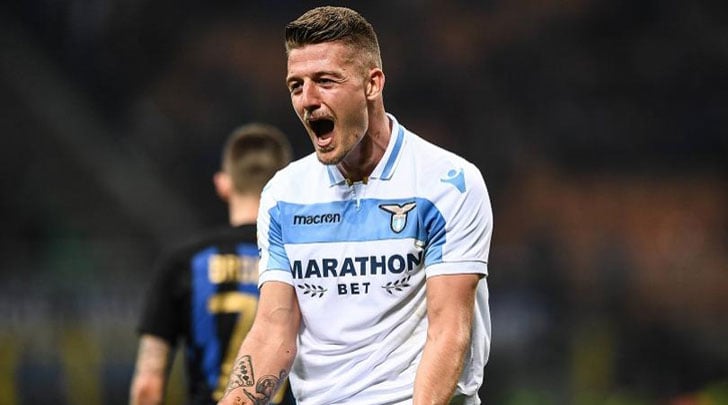 Sergej Milinković-Savić in action for Lazio.