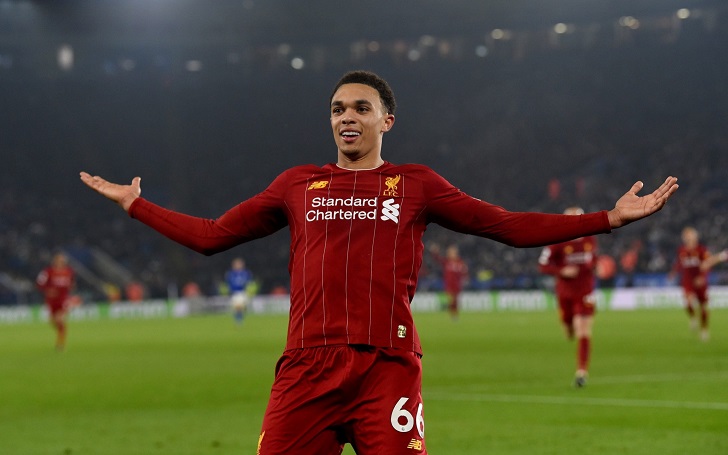 Trent Alexander-Arnold celebrates another goal