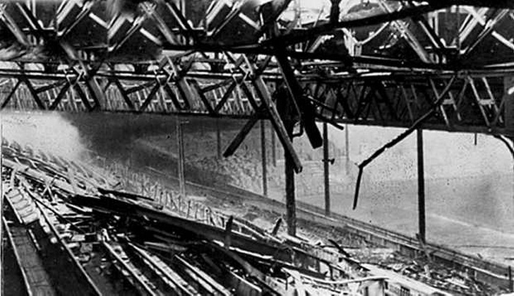 Old Trafford after the Blitz
