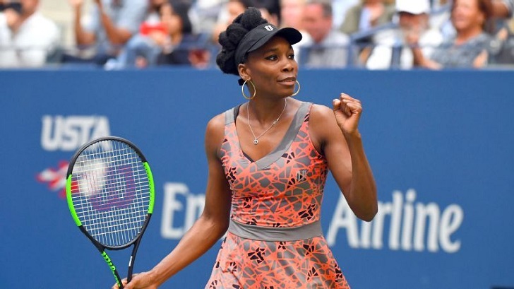 Venus Williams celebrates point