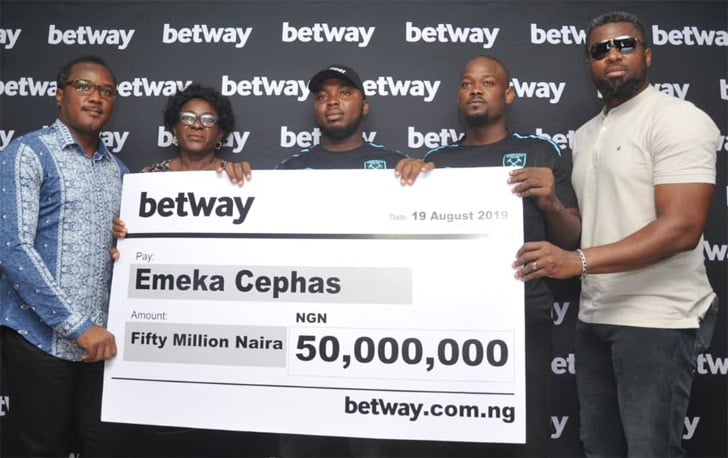 Cephas E won a massive NGN 50,000,000 with Betway