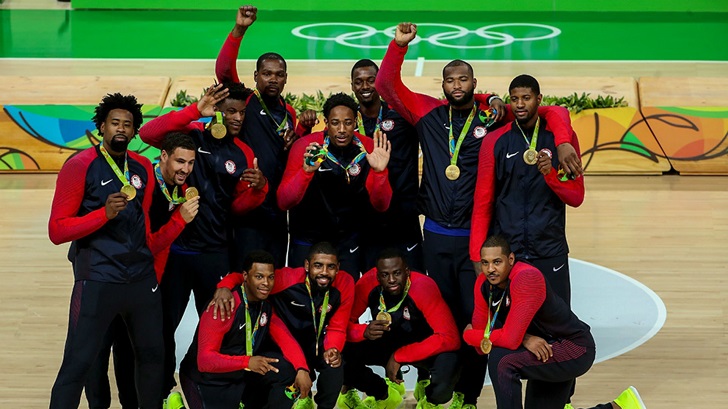 USA winning gold at the Olympics