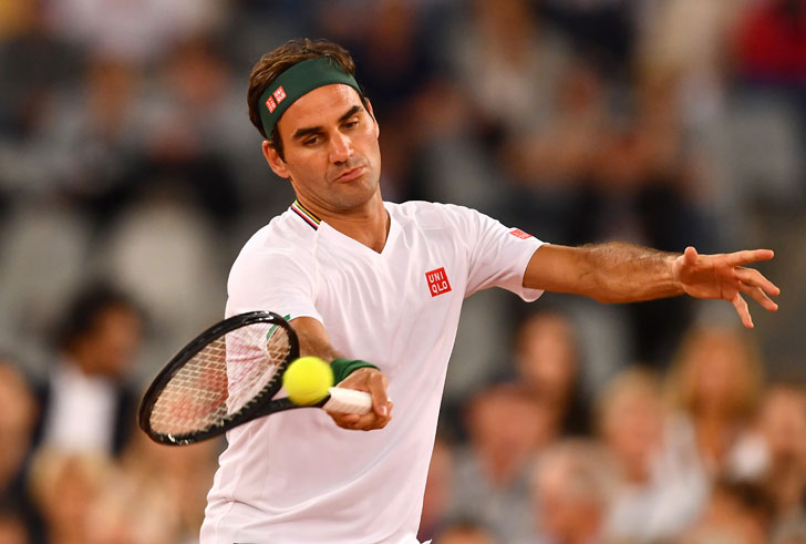 Roger Federer in action Roger Federer in action
