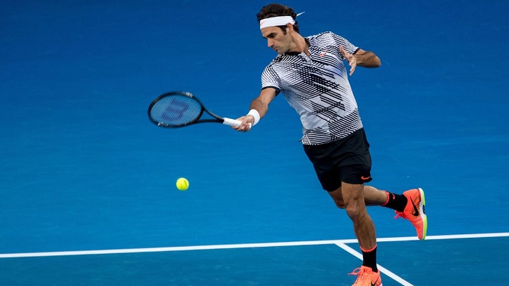 Roger Federer in action